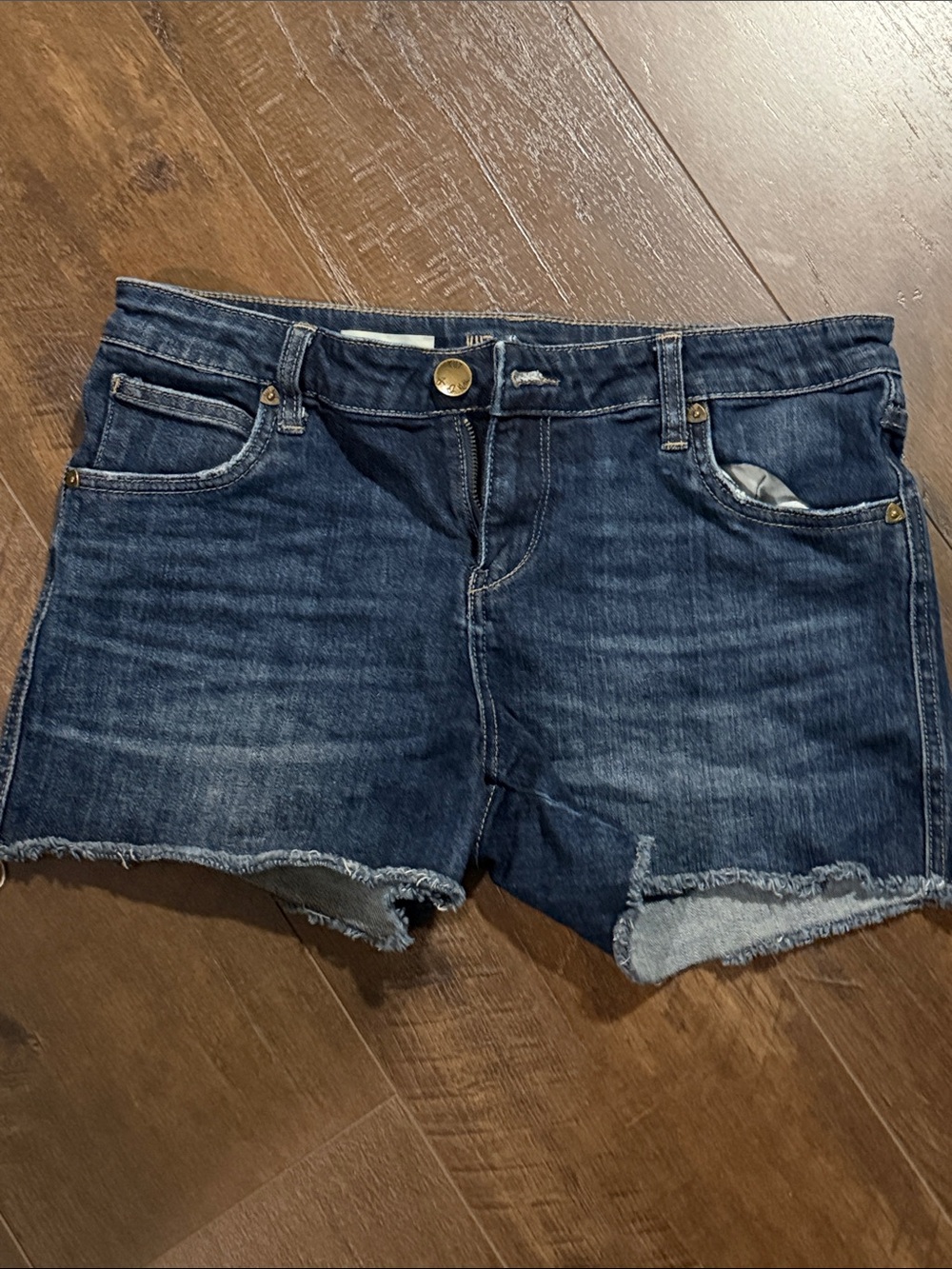 Kut from the Kloth Indigo Frayed Hem Denim Shorts